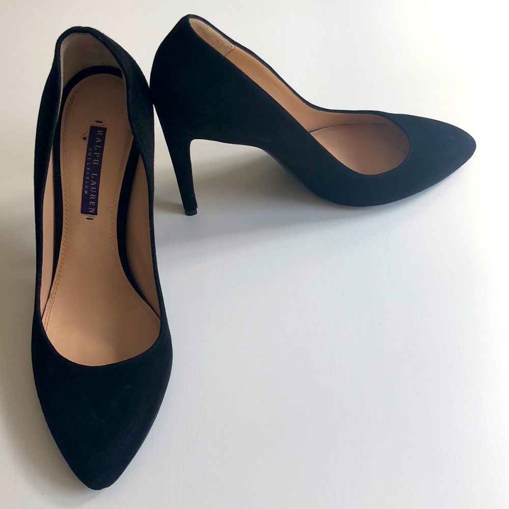 Ralph Lauren Collection, Black Suede Heels